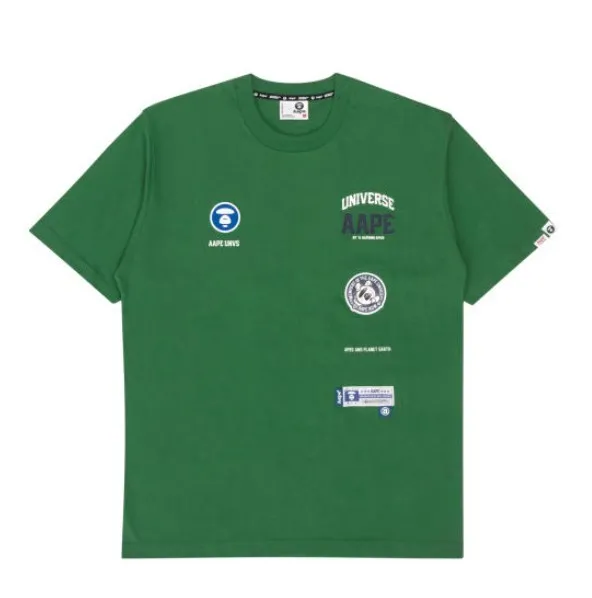 A BATHING APE  |Crew Neck Pullovers Cotton Short Sleeves Logo