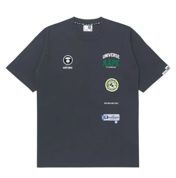 A BATHING APE  |Crew Neck Pullovers Cotton Short Sleeves Logo