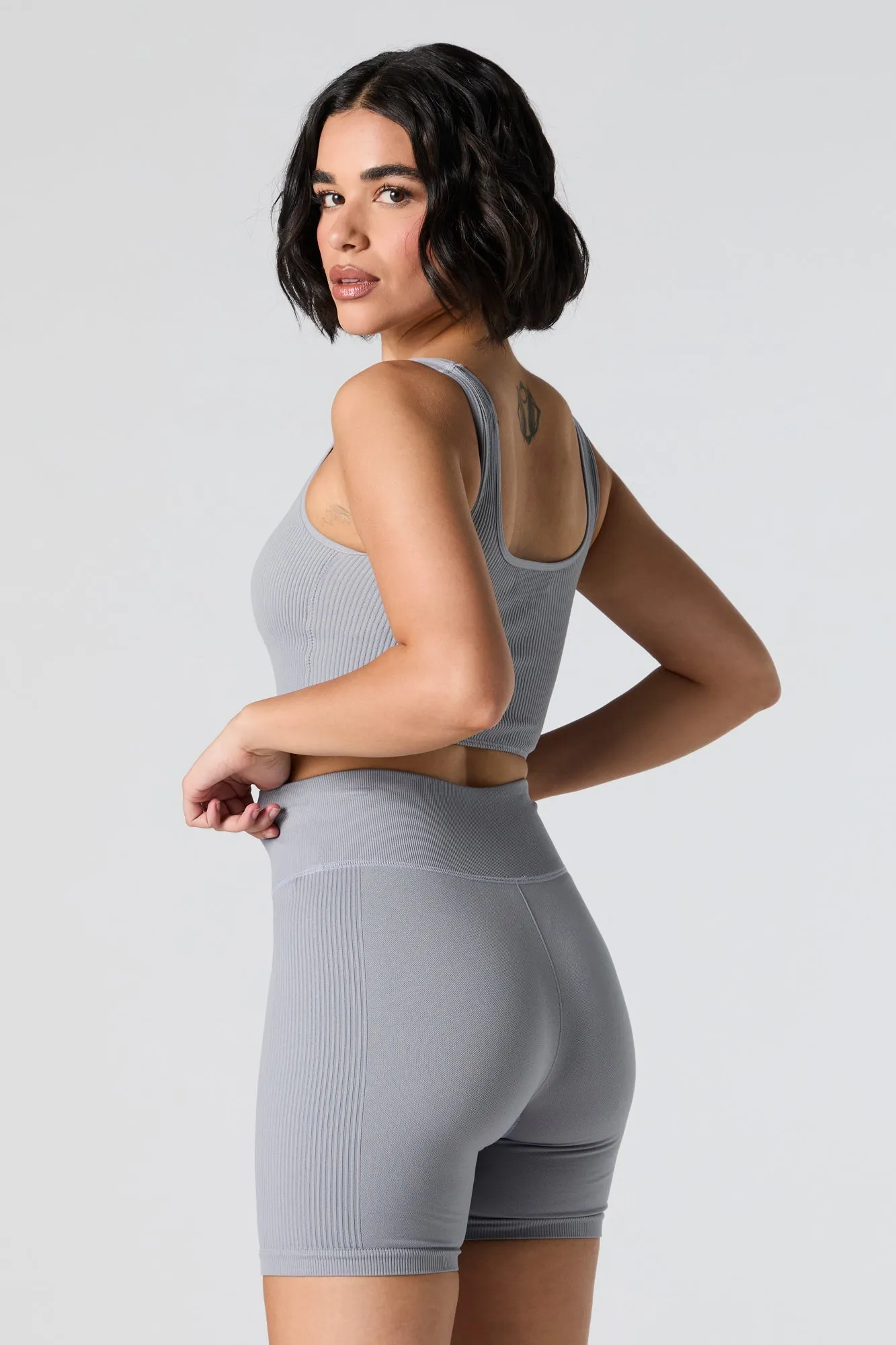 Active Seamless Side Ribbed Biker Short