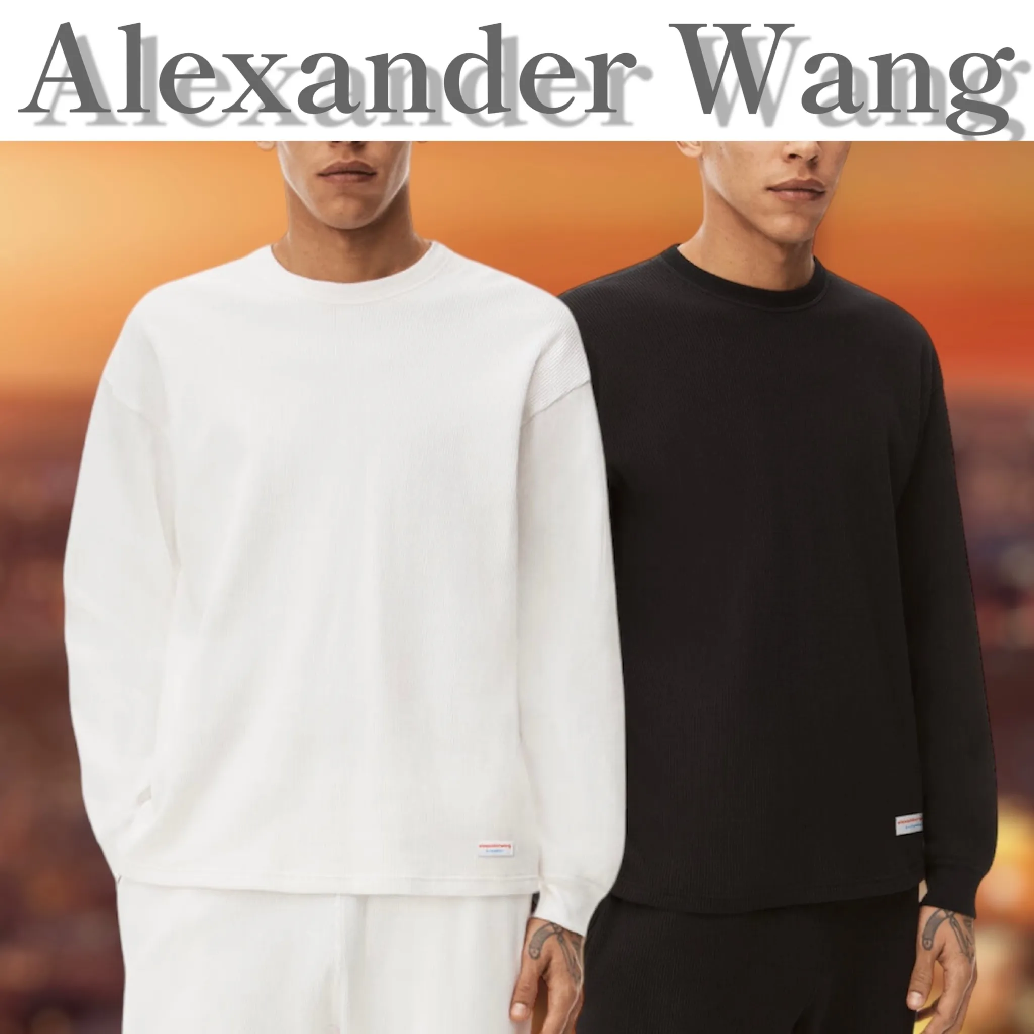 Alexander Wang  |Crew Neck Pullovers Unisex Blended Fabrics Long Sleeves