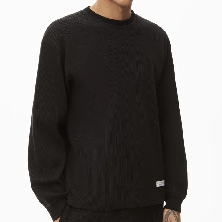 Alexander Wang  |Crew Neck Pullovers Unisex Blended Fabrics Long Sleeves