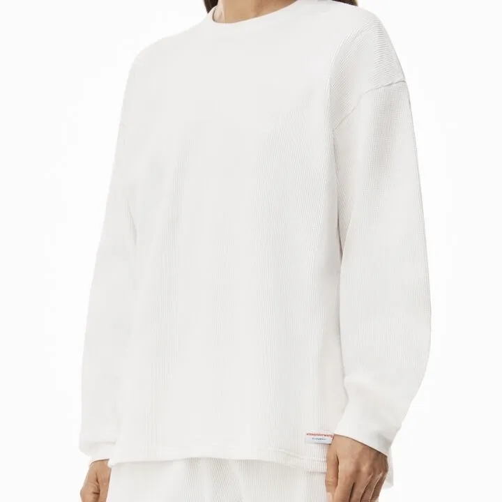 Alexander Wang  |Crew Neck Pullovers Unisex Blended Fabrics Long Sleeves