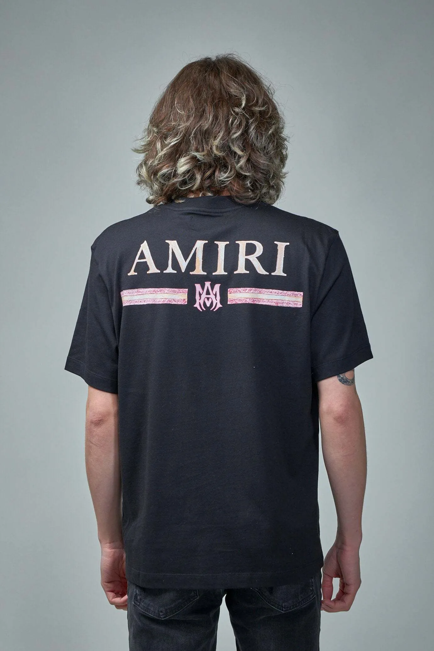 AMIRI  |Crew Neck Pullovers Street Style Cotton Short Sleeves Logo