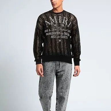 AMIRI  |Crew Neck Pullovers Unisex Wool Street Style Long Sleeves