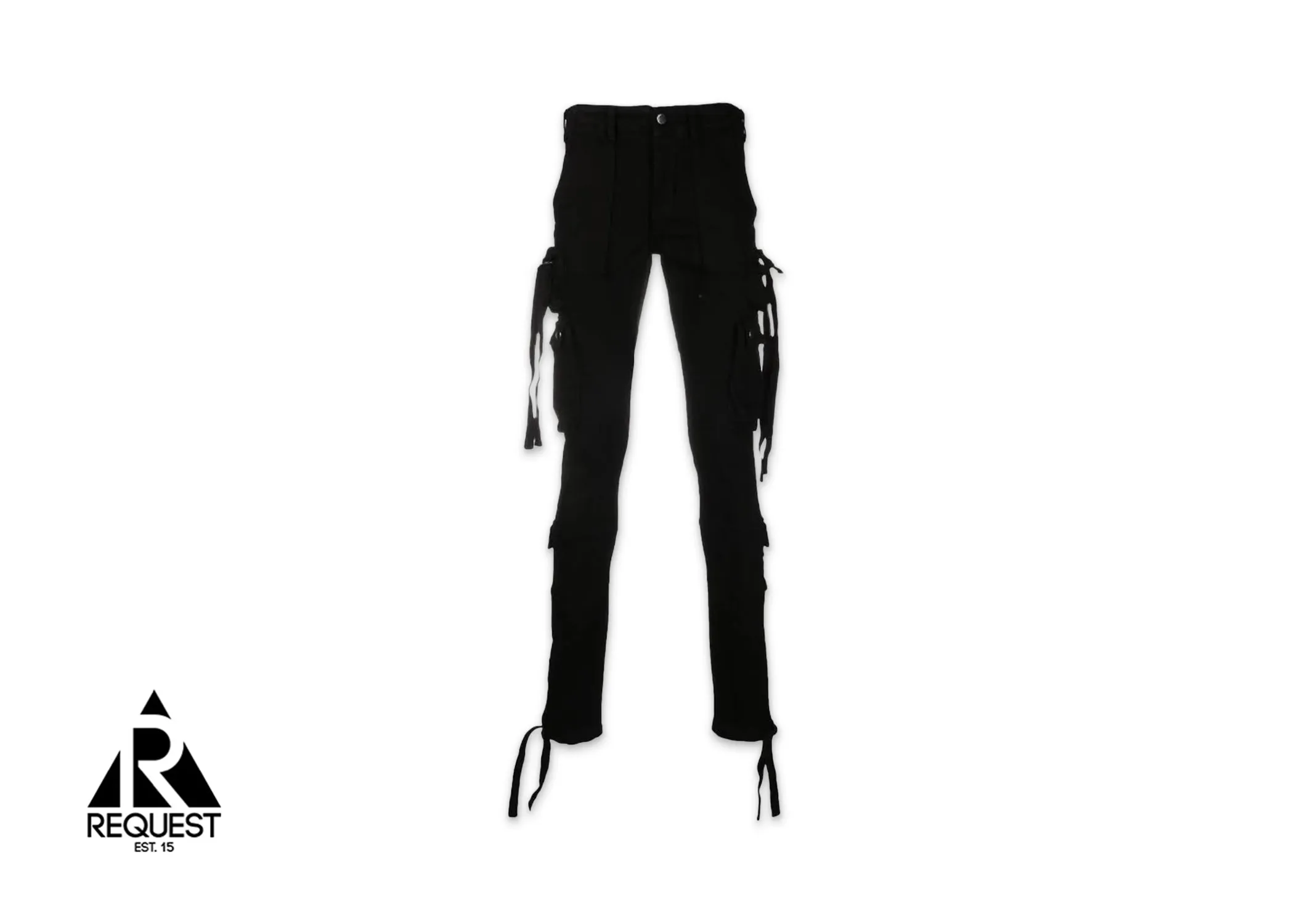 Amiri Tie Detail Cargo Jeans Triple Black