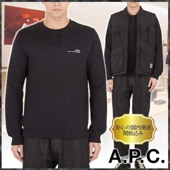 A.P.C.  |Crew Neck Street Style Long Sleeves Cotton