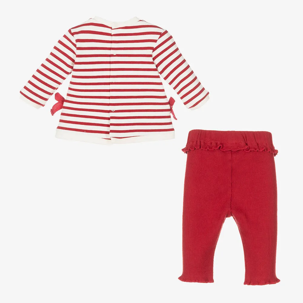 Baby Girls Red Leggings Set