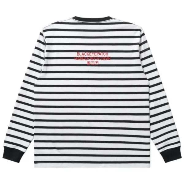 BlackEyePatch  |Crew Neck Stripes Long Sleeves Cotton Long Sleeve T-shirt