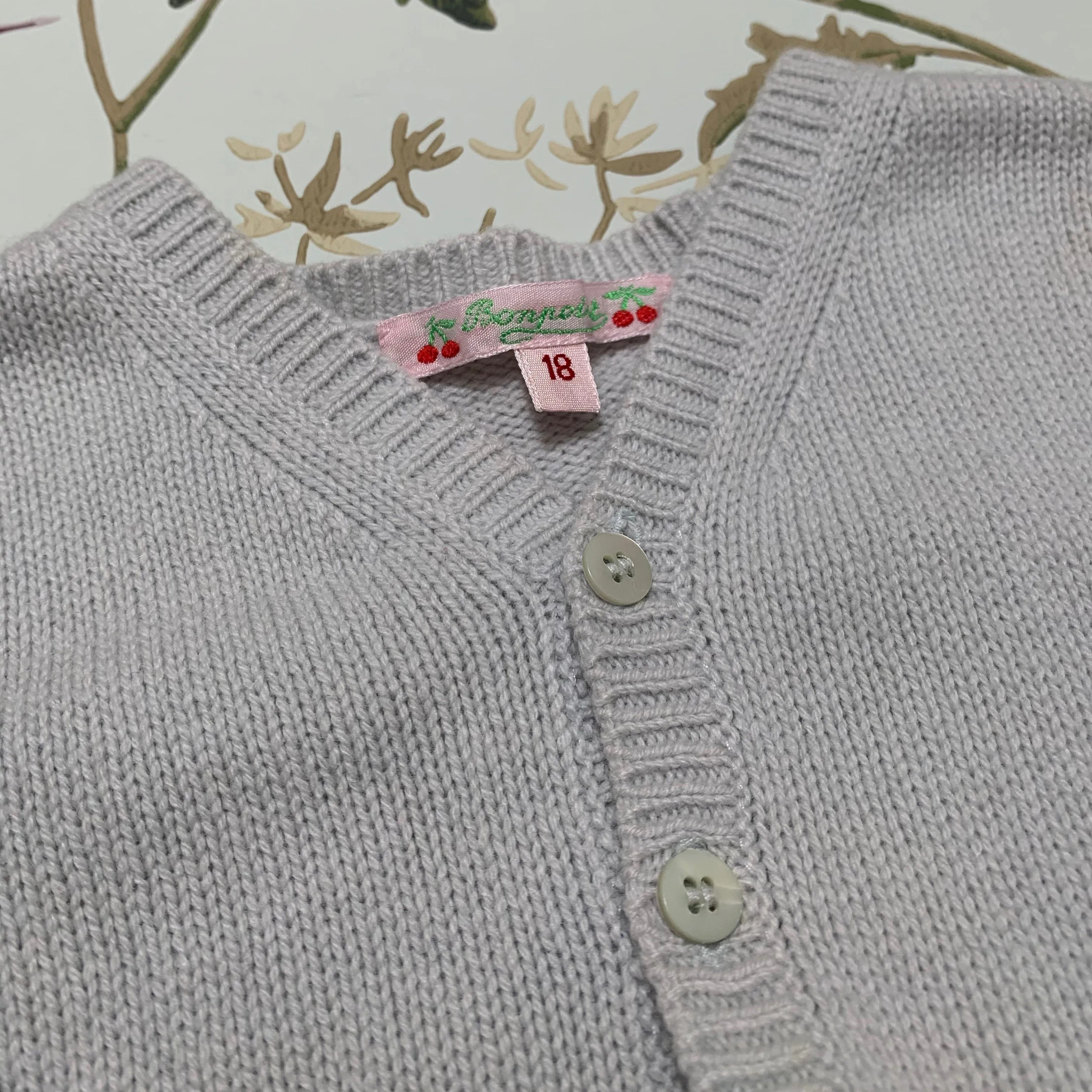 Bonpoint 100% Cashmere Pale Blue Cardigan: 18 Months