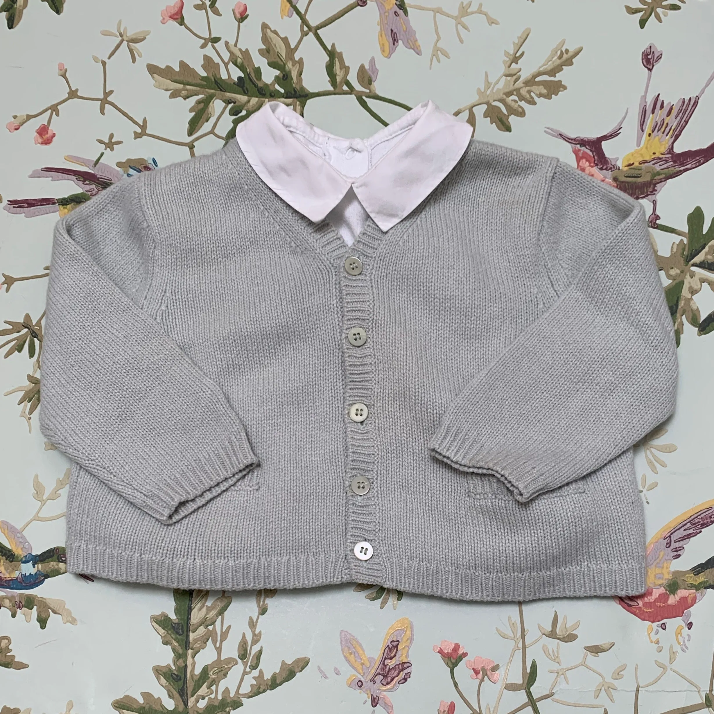 Bonpoint 100% Cashmere Pale Blue Cardigan: 18 Months