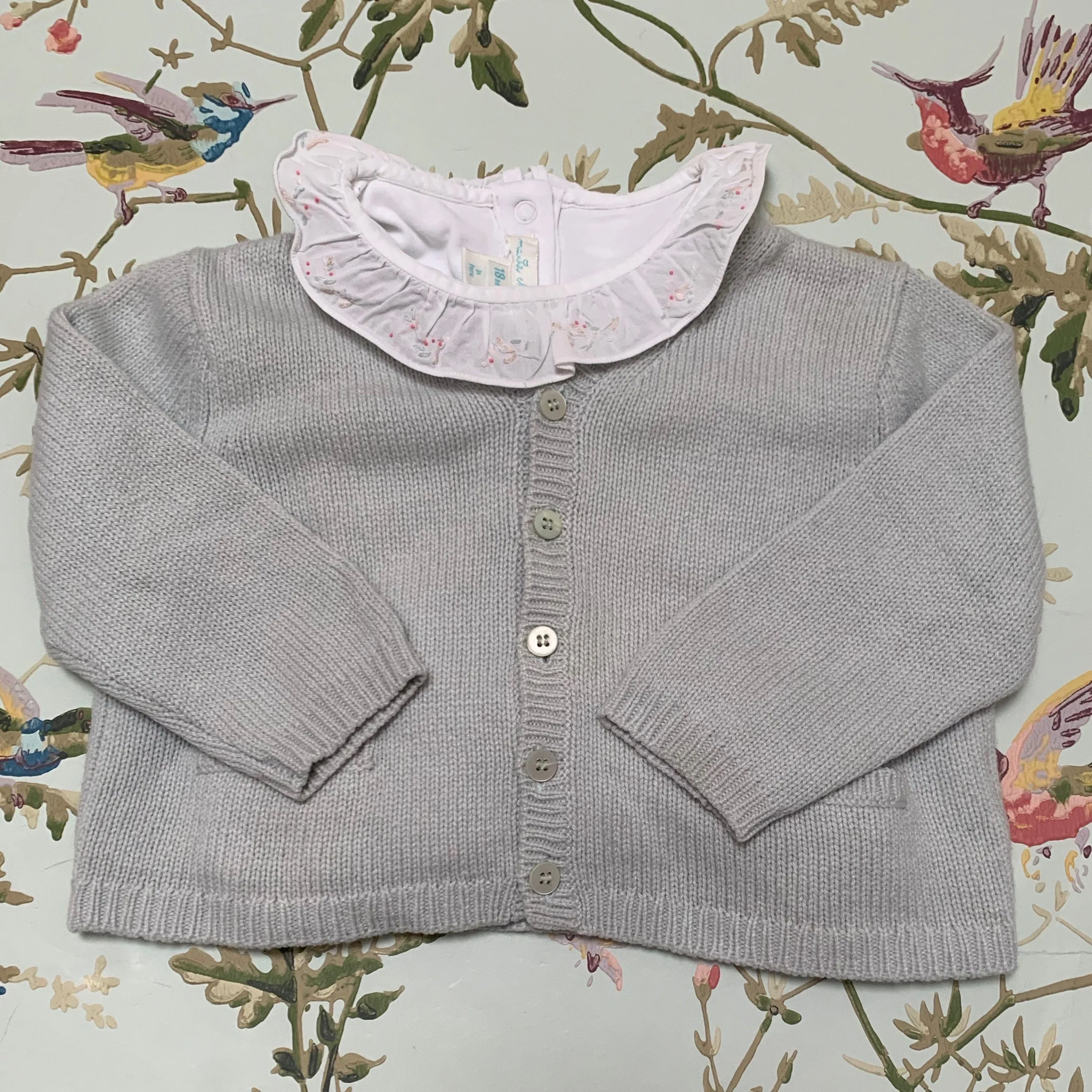 Bonpoint 100% Cashmere Pale Blue Cardigan: 18 Months