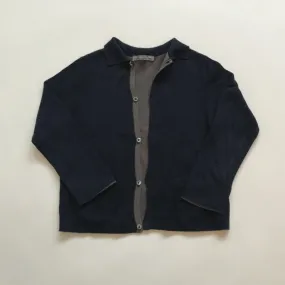 Bonpoint 100% Cotton Navy And Grey Cardigan: 6 Years