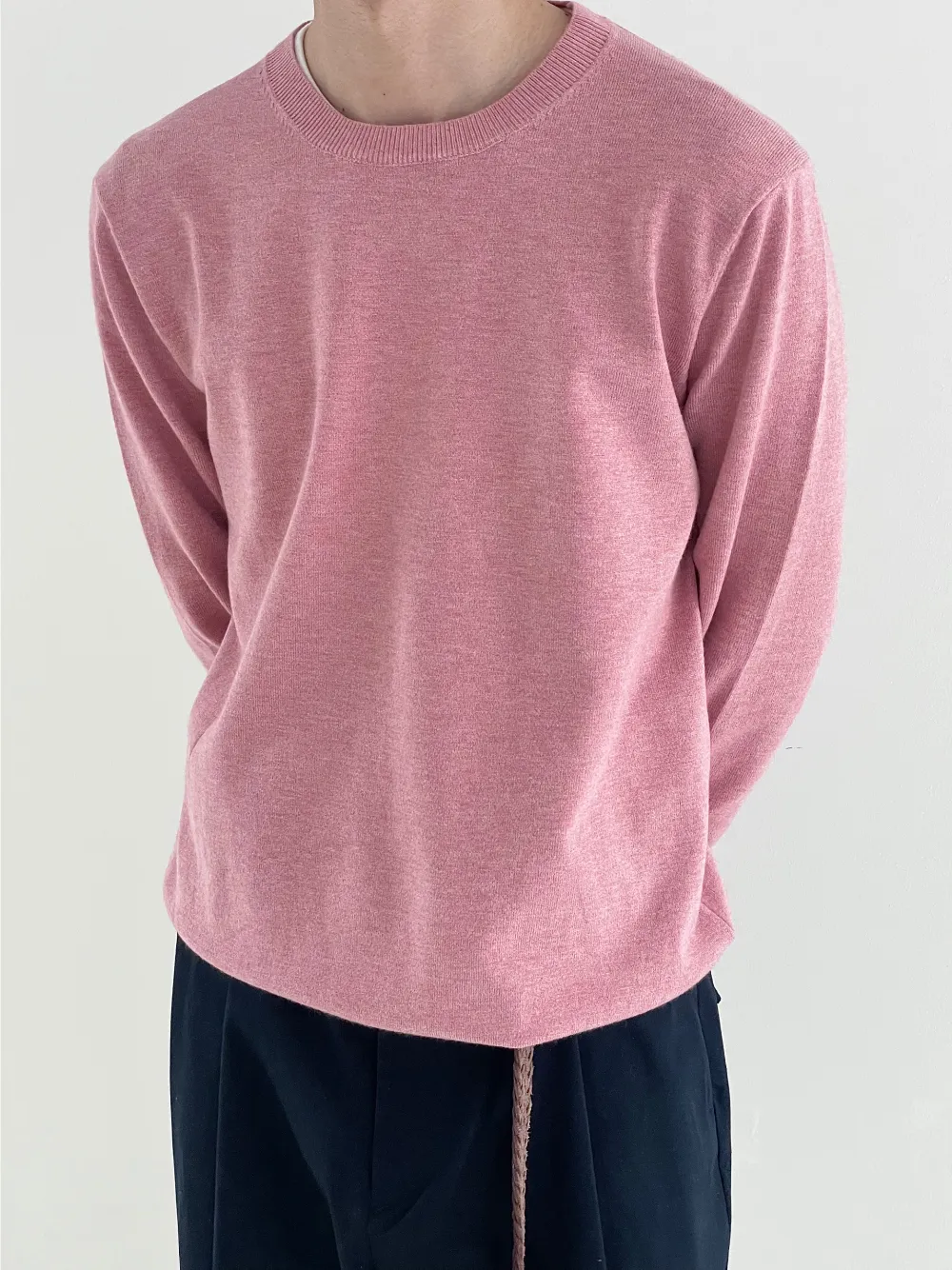 Cent  |Crew Neck Pullovers Nylon Street Style Long Sleeves Plain