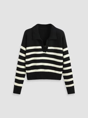 Cider  |Stripes Casual Style Long Sleeves Office Style