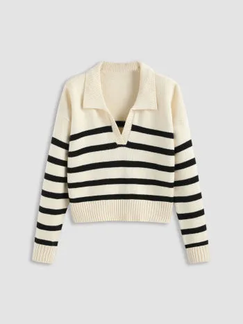 Cider  |Stripes Casual Style Long Sleeves Office Style