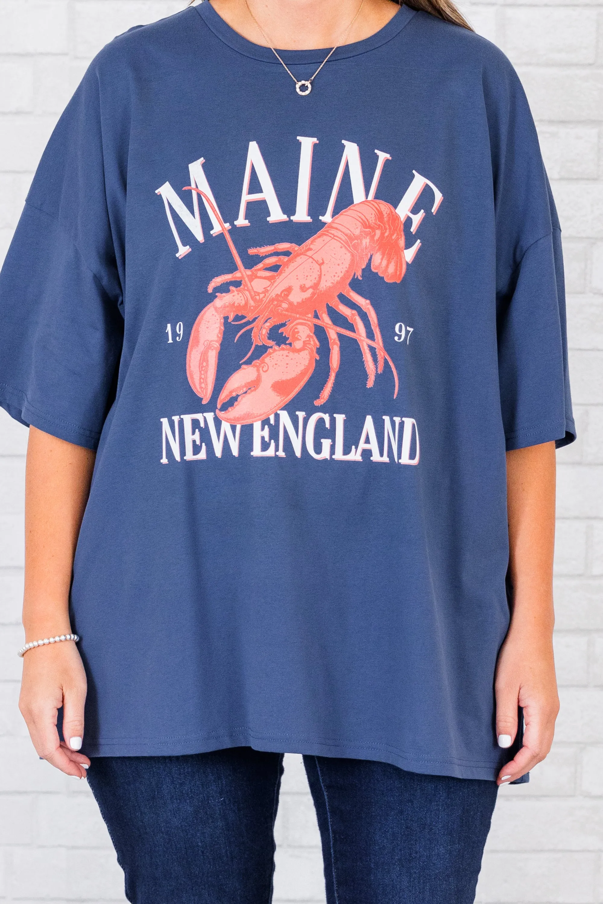 Coastal Summer Boyfriend Tee, Navy