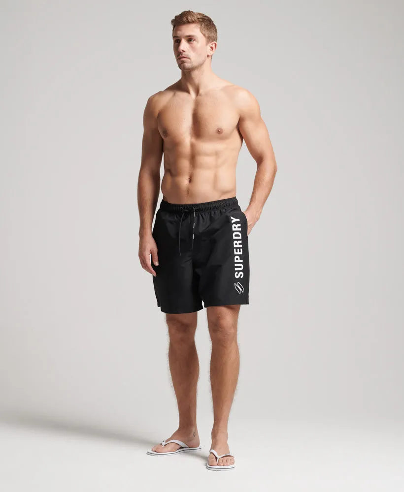 Code Applique Swim Shorts | Black