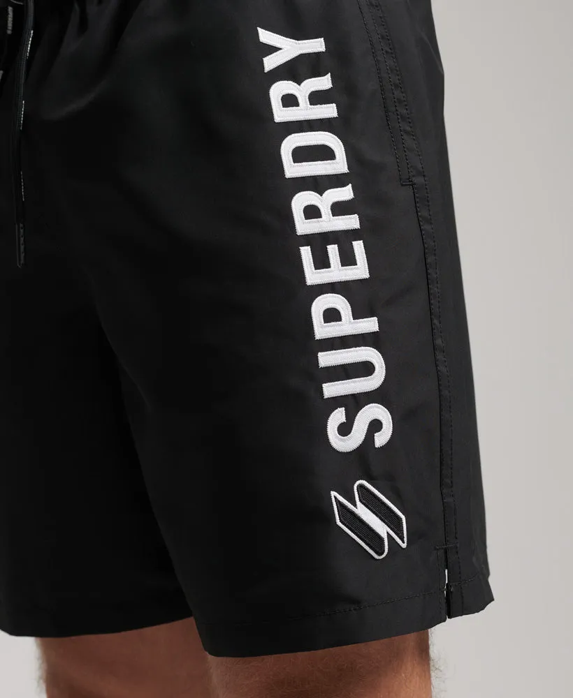 Code Applique Swim Shorts | Black