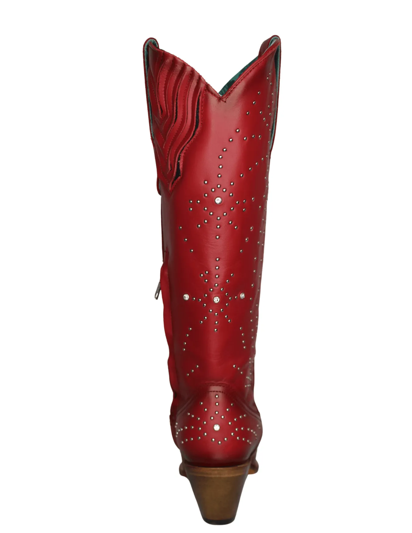 Corral Womens Red Crystal and Stud Sequence Tall Boots