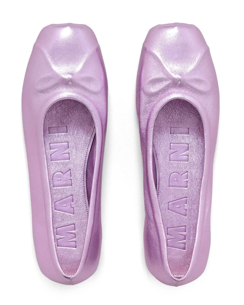 Dancer Metallic Ballet Flats in Pink