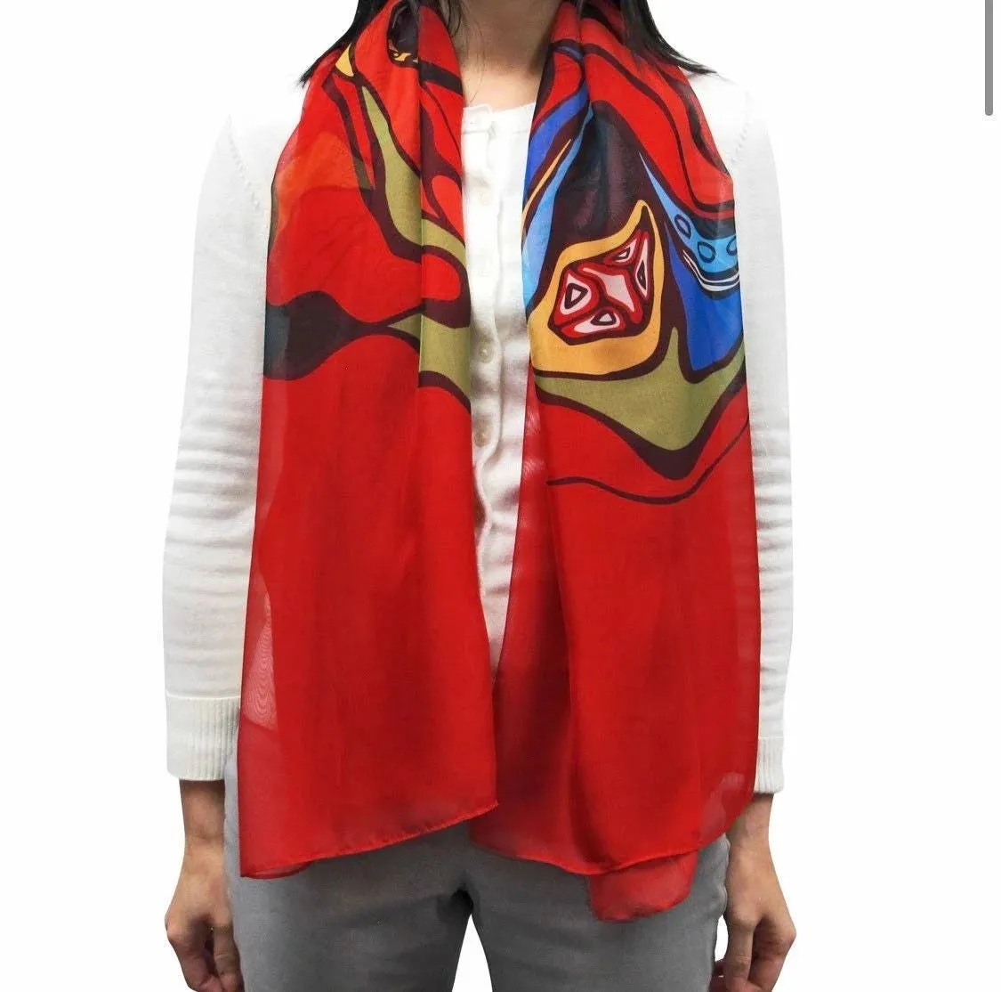 Daphne Odjig Pow Wow Dancer Cape Scarf