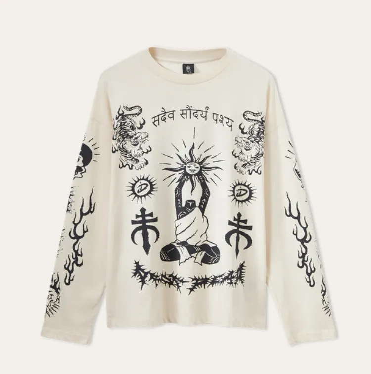 Dropdead  |Crew Neck Unisex Street Style Long Sleeves Plain Cotton