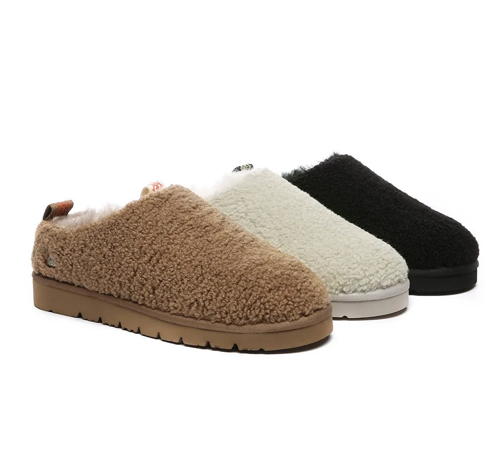 EVERAU UGG Sheepskin Wool Plush Ankle Slippers Teddycozy