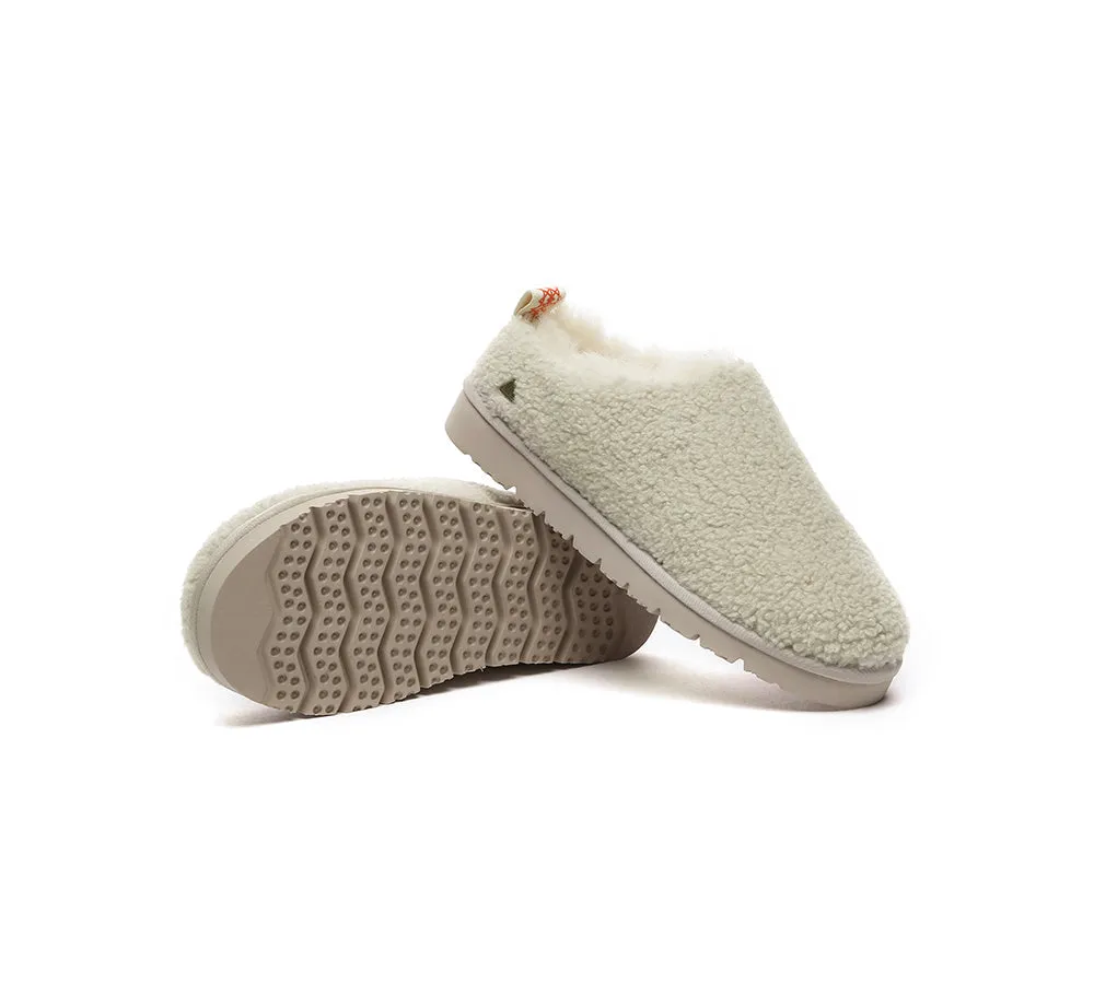 EVERAU UGG Sheepskin Wool Plush Ankle Slippers Teddycozy