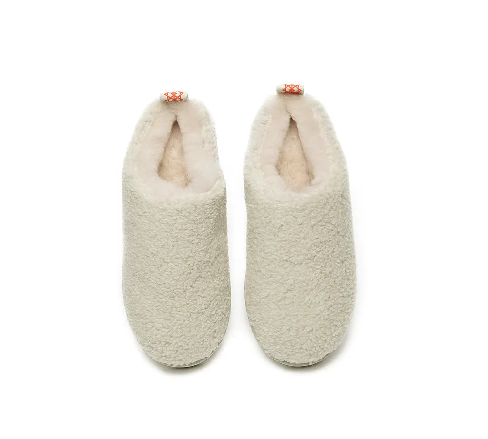 EVERAU UGG Sheepskin Wool Plush Ankle Slippers Teddycozy