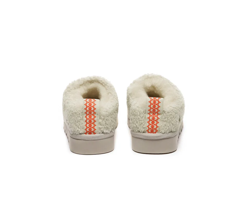 EVERAU UGG Sheepskin Wool Plush Ankle Slippers Teddycozy