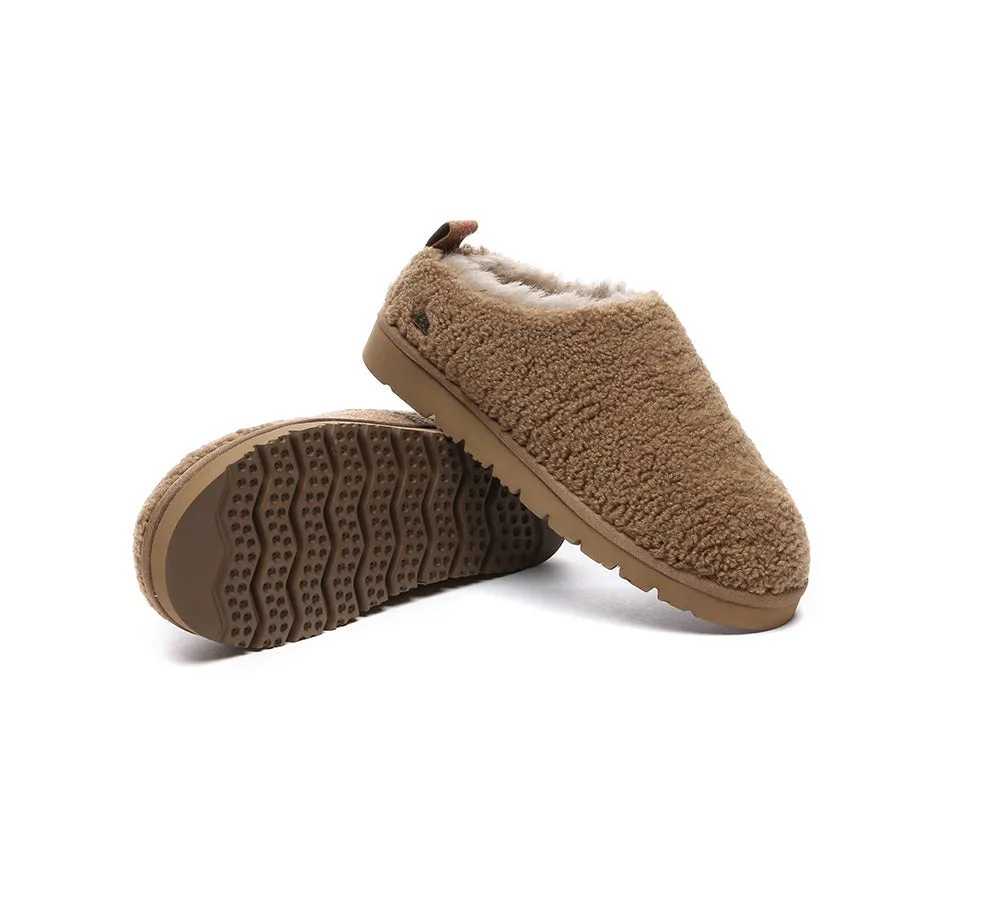 EVERAU UGG Sheepskin Wool Plush Ankle Slippers Teddycozy