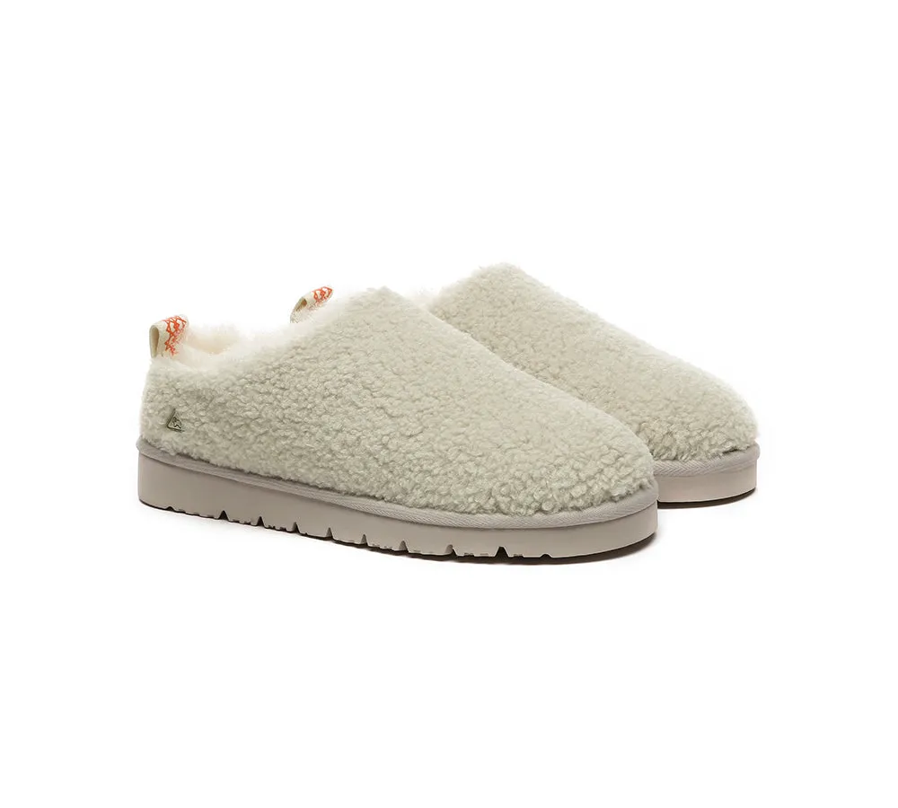 EVERAU UGG Sheepskin Wool Plush Ankle Slippers Teddycozy