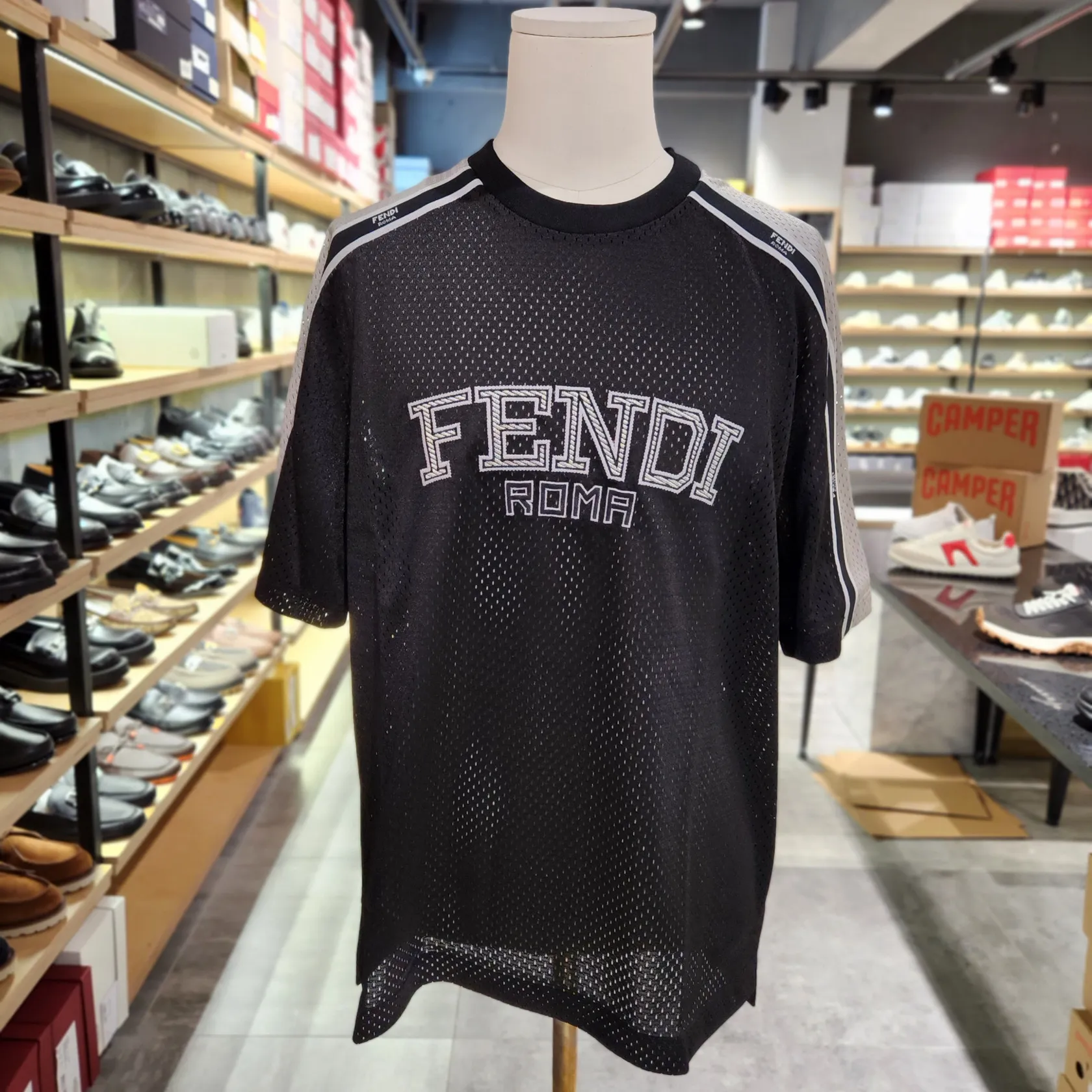 FENDI  |Crew Neck Pullovers Street Style Plain Short Sleeves Logo