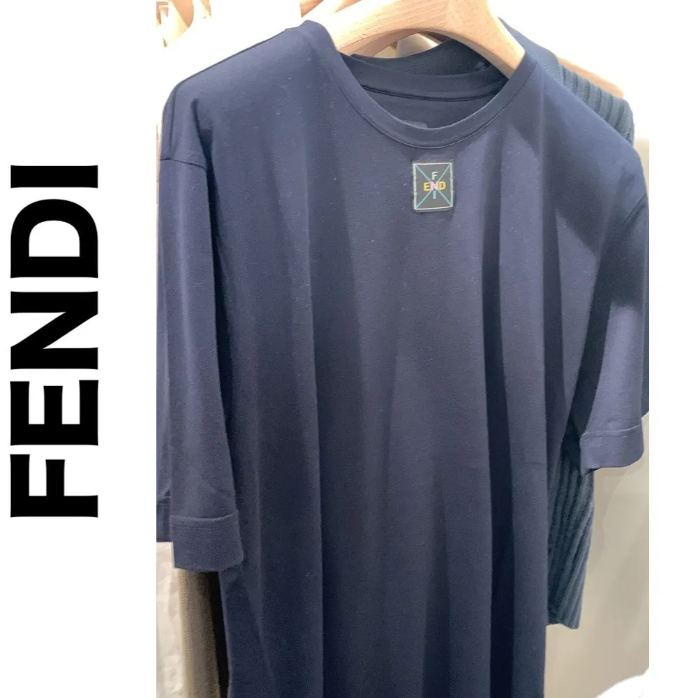 FENDI  |Crew Neck Pullovers Unisex Street Style Cotton Short Sleeves