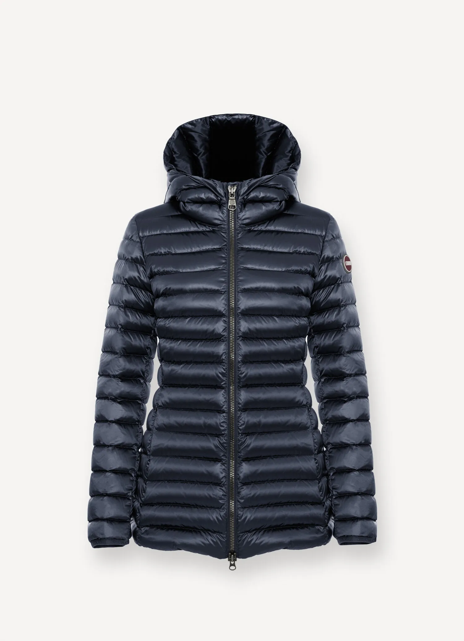 Fitted down jacket with hood-