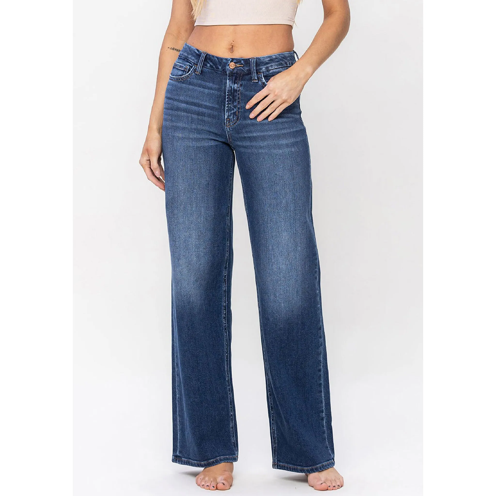 Flying Monkey Women's 90s Loose Dark Jeans