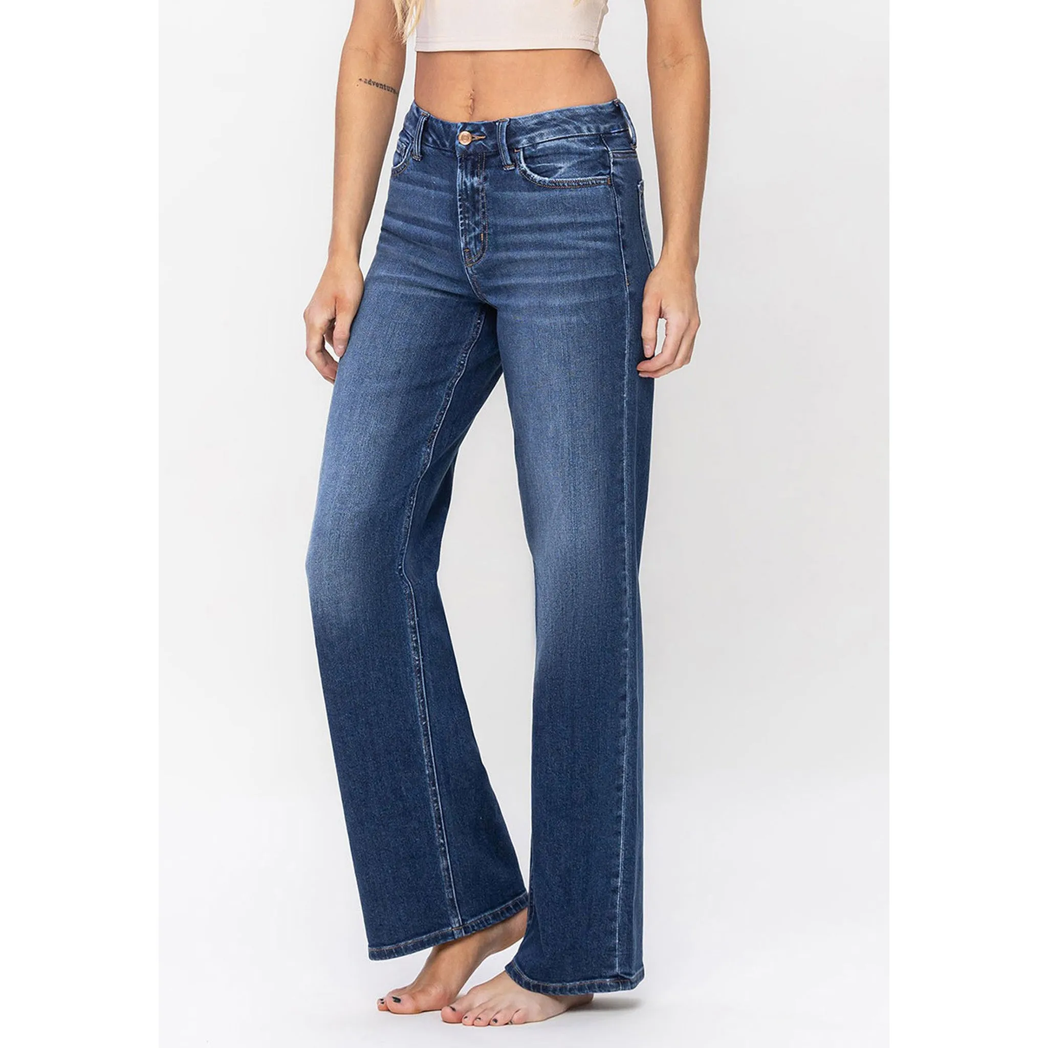 Flying Monkey Women's 90s Loose Dark Jeans