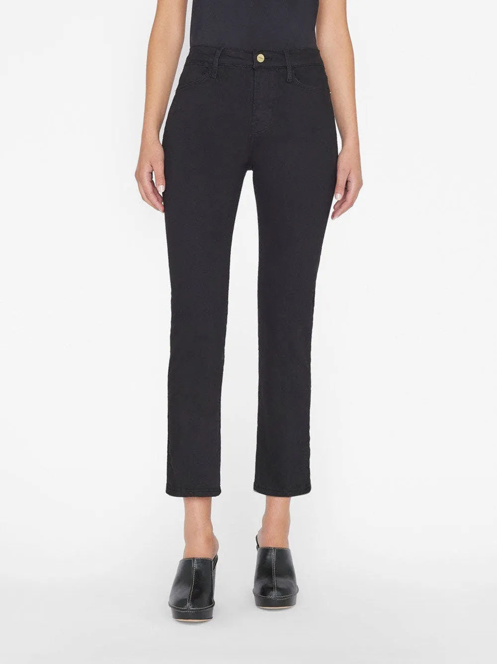 Frame Le High Straight Jeans Film Noir