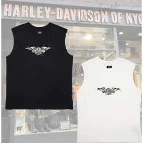 Harley Davidson  |Crew Neck Pullovers Unisex Sleeveless Street Style Plain