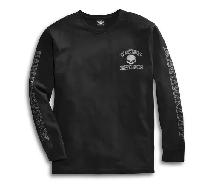 Harley Davidson  |Street Style U-Neck Long Sleeves Long Sleeve T-shirt Logo