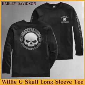 Harley Davidson  |Street Style U-Neck Long Sleeves Long Sleeve T-shirt Logo