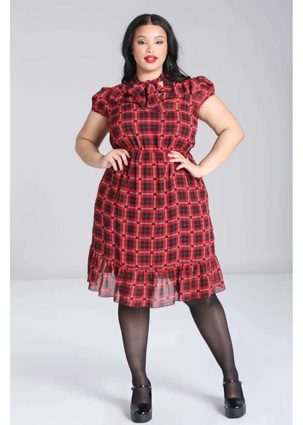 Hell Bunny Date Night Knee 60's Dress Red