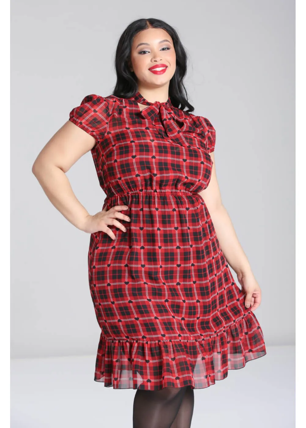 Hell Bunny Date Night Knee 60's Dress Red