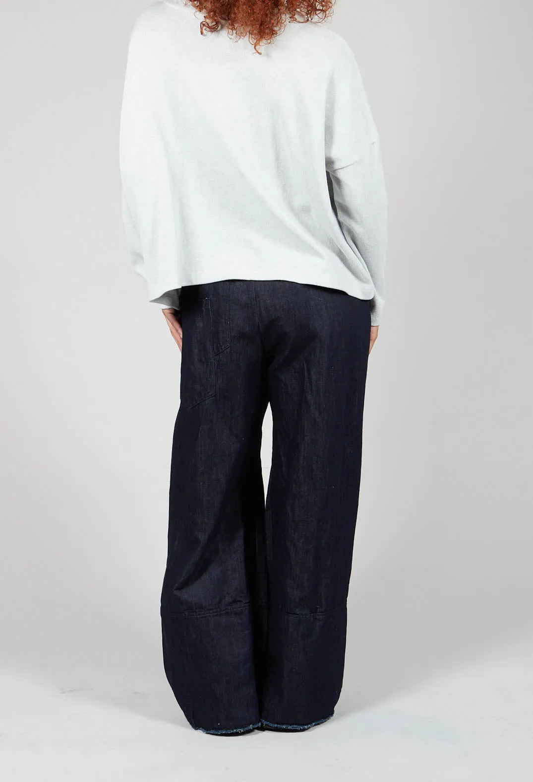 High-Waisted Trousers in Denim