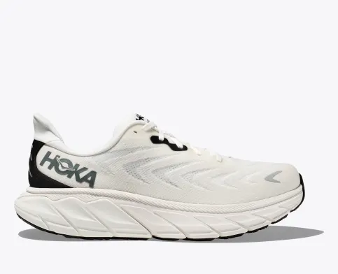 Hoka Men’s Arahi 6 Athletic Shoes-White/Steel Wool **Wide Width**