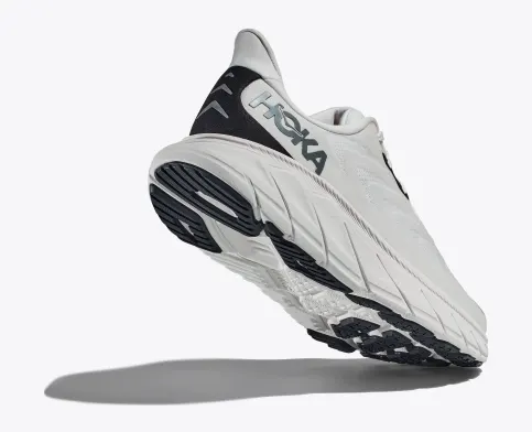 Hoka Men’s Arahi 6 Athletic Shoes-White/Steel Wool **Wide Width**