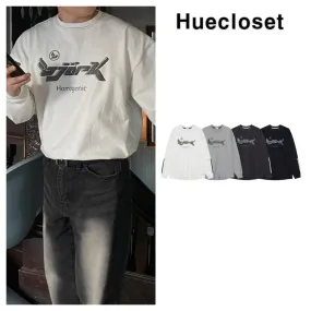 HUE  |Crew Neck Street Style Long Sleeves Plain Cotton