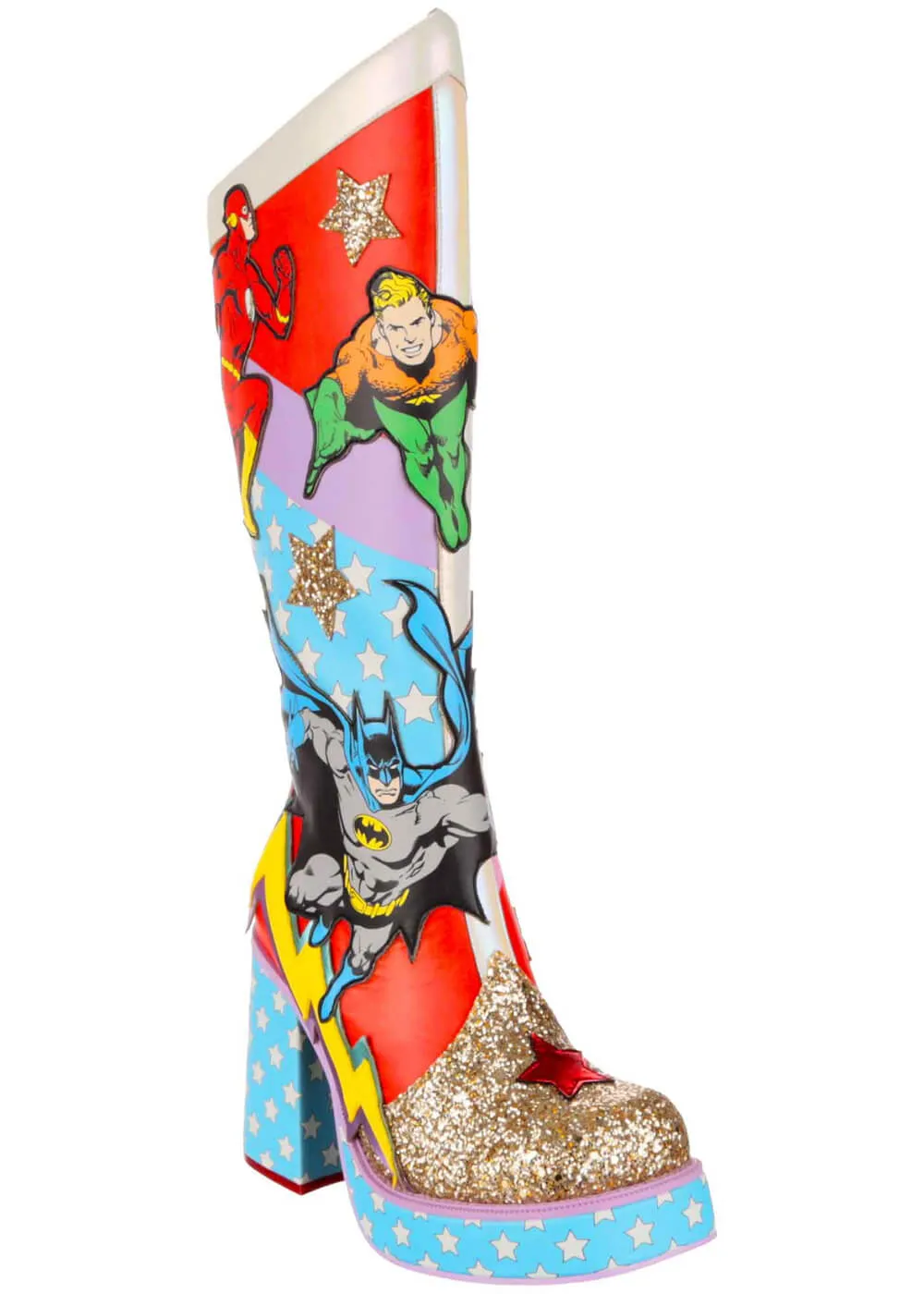 Irregular Choice x Justice League Team Up Boots Red