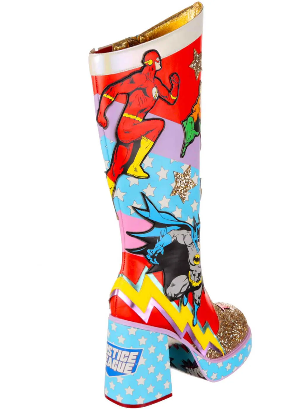 Irregular Choice x Justice League Team Up Boots Red