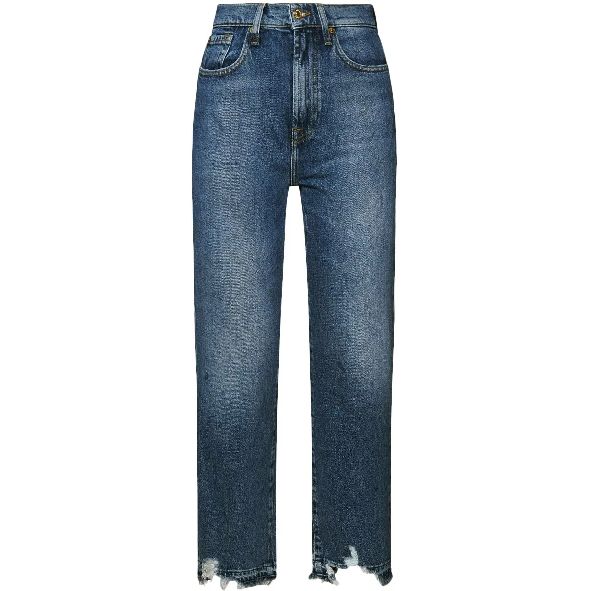 JEANS LOGAN CON FONDO SFRANGIATO Donna Mid Blue